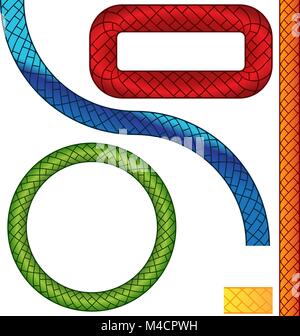 An image of a repeating rope pattern icon set. Stock Vector