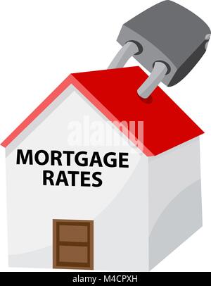 An image of a locked mortgage rates icon. Stock Vector