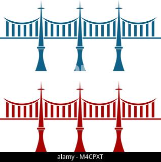 An image of an abstract bridge icon. Stock Vector