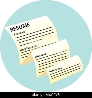An image of a resume document. Stock Vector