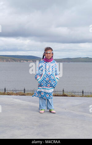 Chukchi girl in folk dress Stock Photo