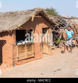 Shop in Poor Rural Village, Southern Madagascar Stock Photo