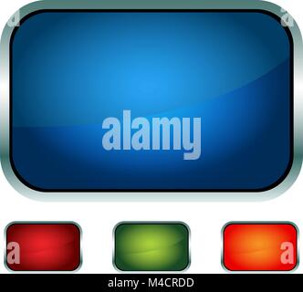 An image of a technology button icon set. Stock Vector