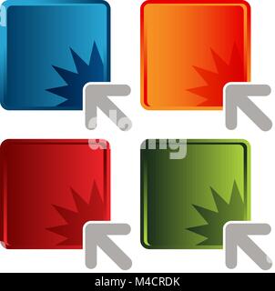 An image of a technology button icon set. Stock Vector