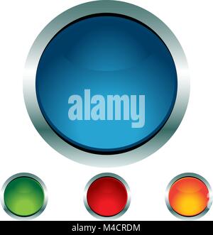 An image of a button icon set. Stock Vector