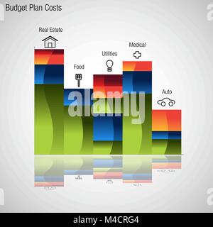 An image of a budget plan chart. Stock Vector