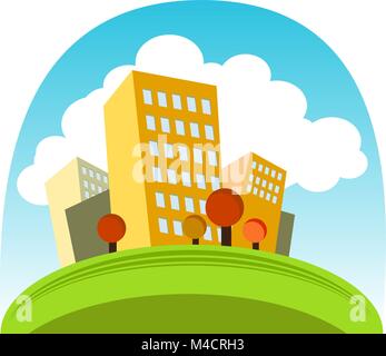 An image of a big city background. Stock Vector