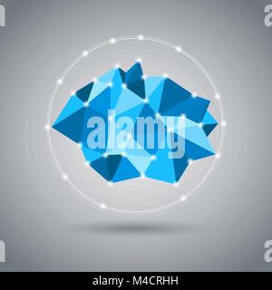 An image of a rock orbit icon - low poly style. Stock Vector