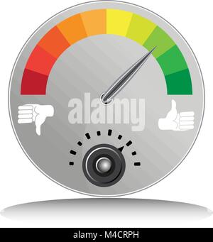 An image of a like and dislike meter. Stock Vector