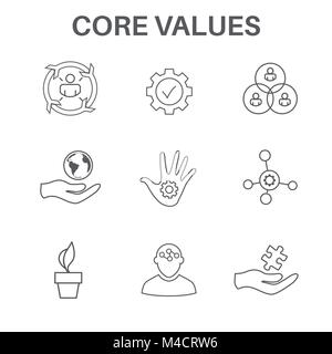 Core Values with Social Responsibility Image - Business Ethics & Trust Stock Vector