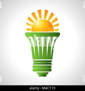An image of a lightbulb that uses solar energy. Stock Vector