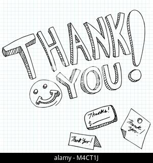 An image of thank you messages. Stock Vector