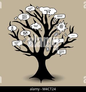 An image of a communication tree. Stock Vector