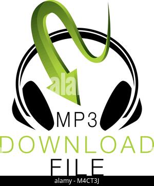 An image of an MP3 music download icon. Stock Vector