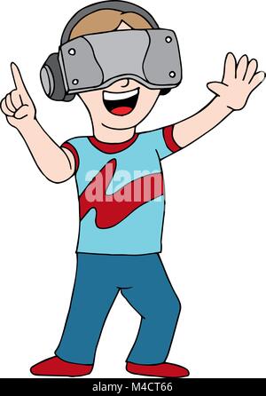 An image of someone playing a virtual reality video game. Stock Vector