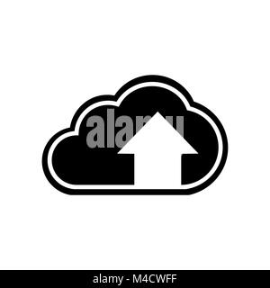 Cloud download icon on white background Stock Vector
