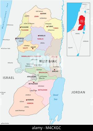 Israel political map with capital Jerusalem, national borders Stock ...