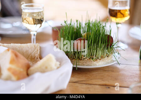 Easter table setting Stock Photo