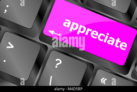 Computer keyboard keys with appreciate word on it Stock Photo