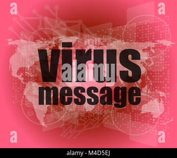 internet concept: words virus message on digital screen Stock Photo