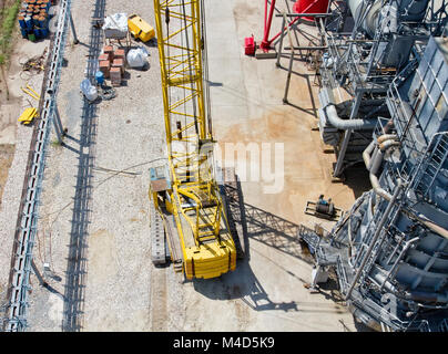 Crawler crane is on site during installation Stock Photo