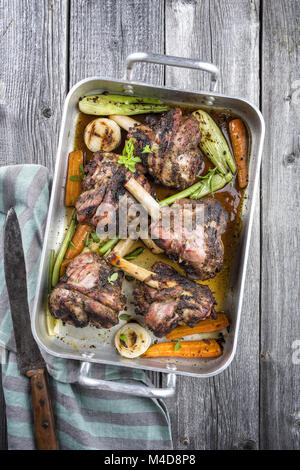 Roast leg of lamb with fennel Stock Photo - Alamy