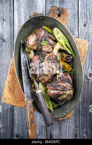 Roast leg of lamb with fennel Stock Photo - Alamy