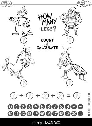 counting game coloring page Stock Photo - Alamy