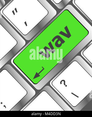 wav word on keyboard keys button. laptop enter icon Stock Photo