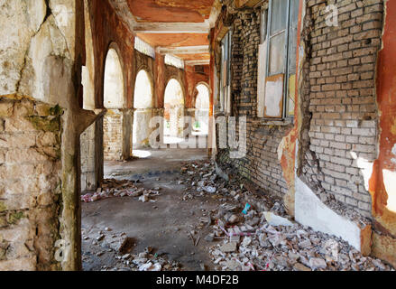 old building with arches summer day Stock Photo