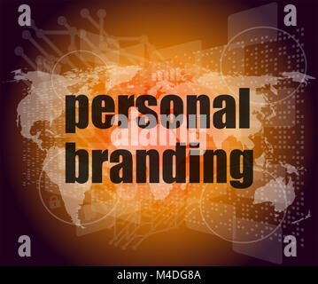 Marketing concept: words personal branding on digital touch screen Stock Photo