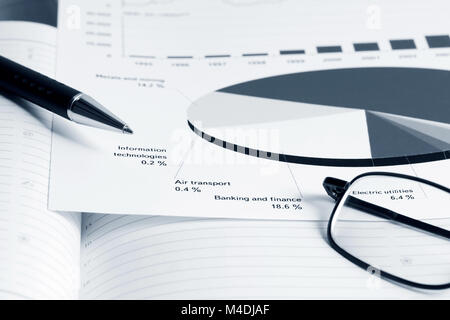 Stock market graphs and charts Stock Photo