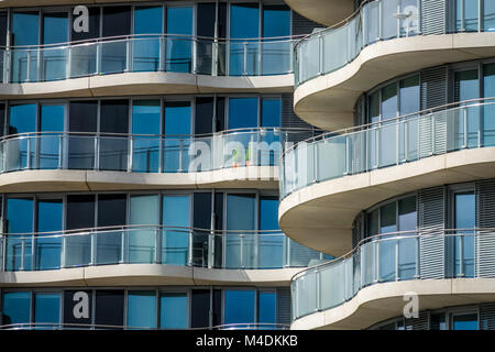 Riverside apartments balconies Stock Photo