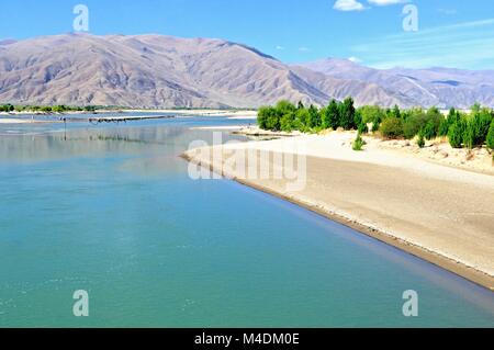 Yarlung Zangbo River Valley Tibet China Stock Photo