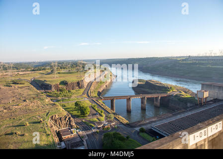 View from the top of Itaipu dam park Stock Photo