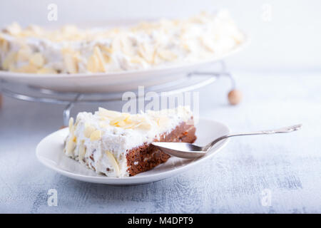 A slice of carrot cake Stock Photo