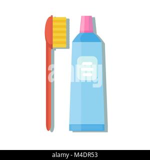 Tube of toothpaste and toothbrush Stock Vector