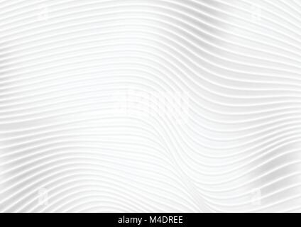 Grey wavy lines on white abstract background. White and gray wide ...