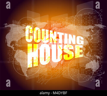 Management concept: counting house words on digital screen Stock Photo