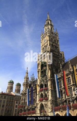 New Town Hall (Rathaus) in Marienplatz Stock Photo