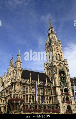 New Town Hall (Rathaus) in Marienplatz Stock Photo