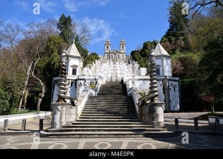 frontal staircase of the sanctuary of bom jesus Stock Photo