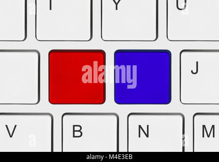 Computer notebook keyboard with two blank keys Stock Photo