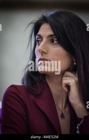 Rome, Italy. 15th Feb, 2018. Press conference of the Mayor of Rome Virginia Raggi, the Councillor for Sport, Youth Policies and Major Citizens' Events Daniele Frongia and the President of the Capitoline Sport Commission Angelo Diario present the New Regulations for Municipal Sports Facilities. Credit: Andrea Ronchini/Pacific Press/Alamy Live News Stock Photo