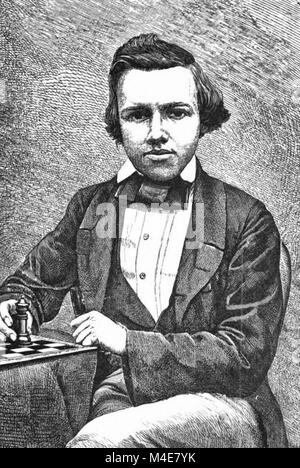 Portrait of chess player paul morphy, 1800s