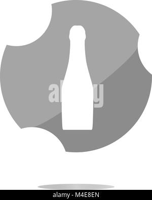 bottle with drink - icon glossy button isolated Stock Photo