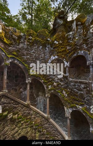 Initiation Well in Castle Quinta da Regaleira - Sintra Portugal Stock Photo