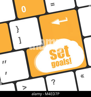 set goals button on keyboard - business concept Stock Photo