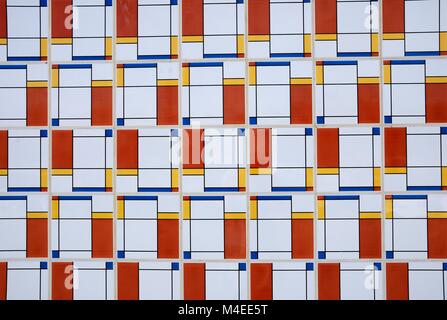 Retro styled wall tiles in the marina area, Albufeira, Algarve, Portugal, Europe. Stock Photo
