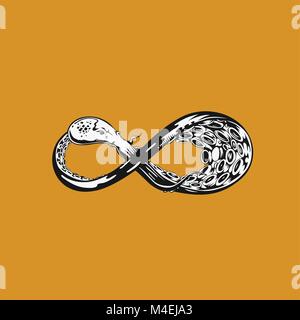 Infinity symbol in white color vector illustration Stock Vector